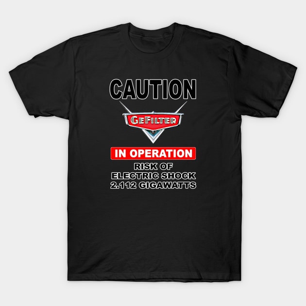 Rush - GeFilter Device Warning Sign T-Shirt by RetroZest